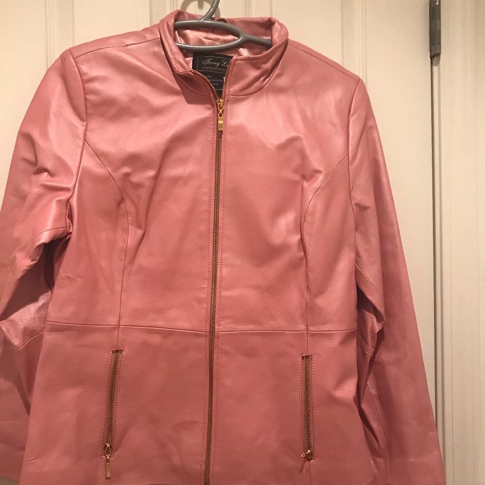 Genuine Leather jacket pink color - Picture 2 of 6